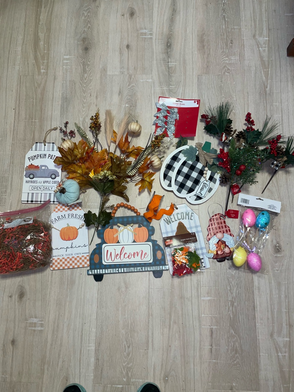 Crafters Bundle Autumn Pumpkin Welcome signs Christmas wreath making